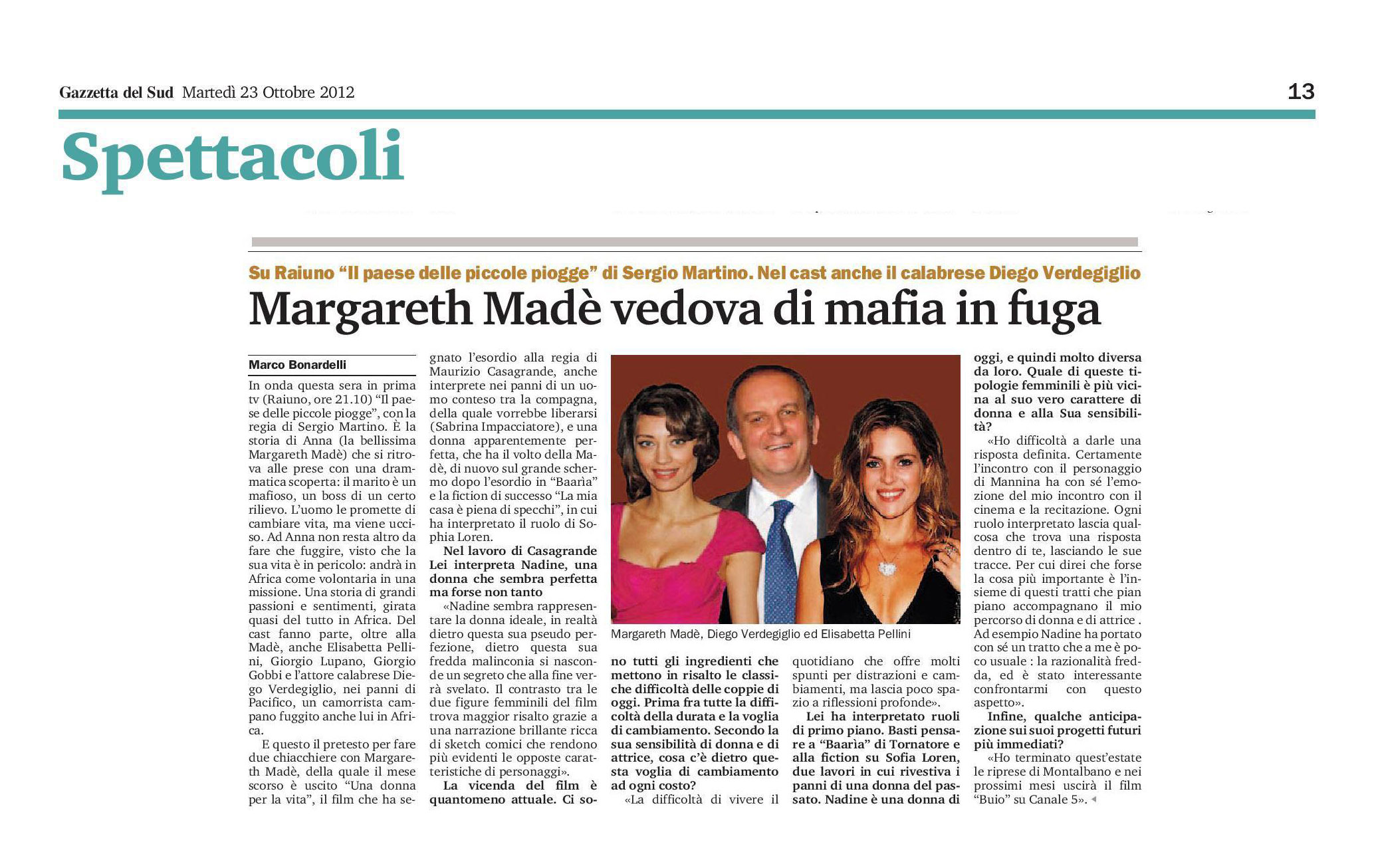 4 - Margareth Madè vedova di mafia in fuga - Gazzetta del Sud - 23 ottobre 2012.jpg