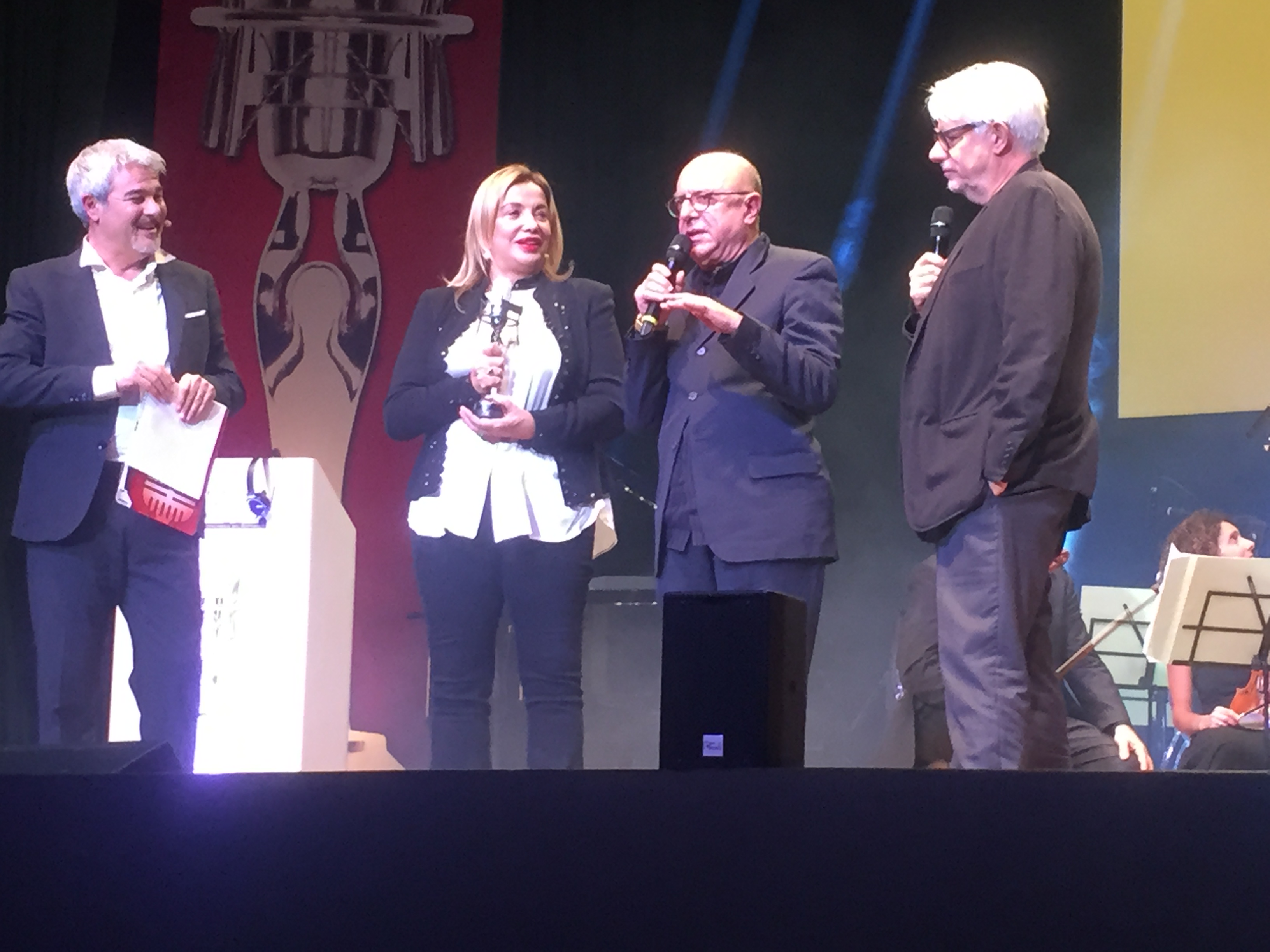 Francesco Vairano, Premio alla carriera, con Pino Insegno, Simona Izzo e Ricky Tognazzi