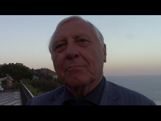 Peter Greenaway durante l'intervista al Taormina Film Fest 2019