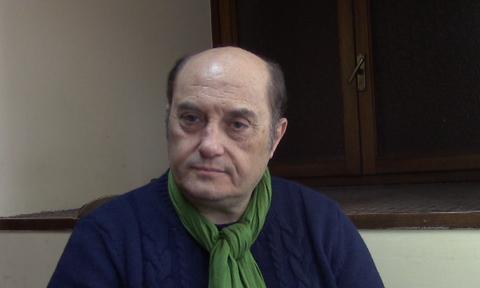 Duccio Camerini al Teatro Vittorio Emanuele di Messina durante l'intervista con Marco Bonardelli per "Suggestioni Press"