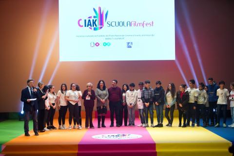 Un momento della finale del Ciak Scuola Film Fest 2019 al Teatro Vittorio Emanuele di Messina