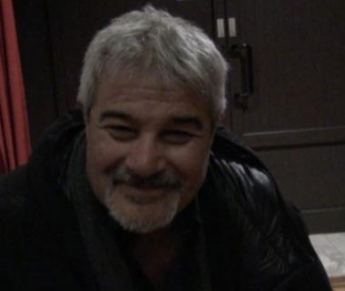 Pino Insegno al Teatro Annibale Maria di Francia dopo la seconda replica di "Vieni avanti, cretino"
